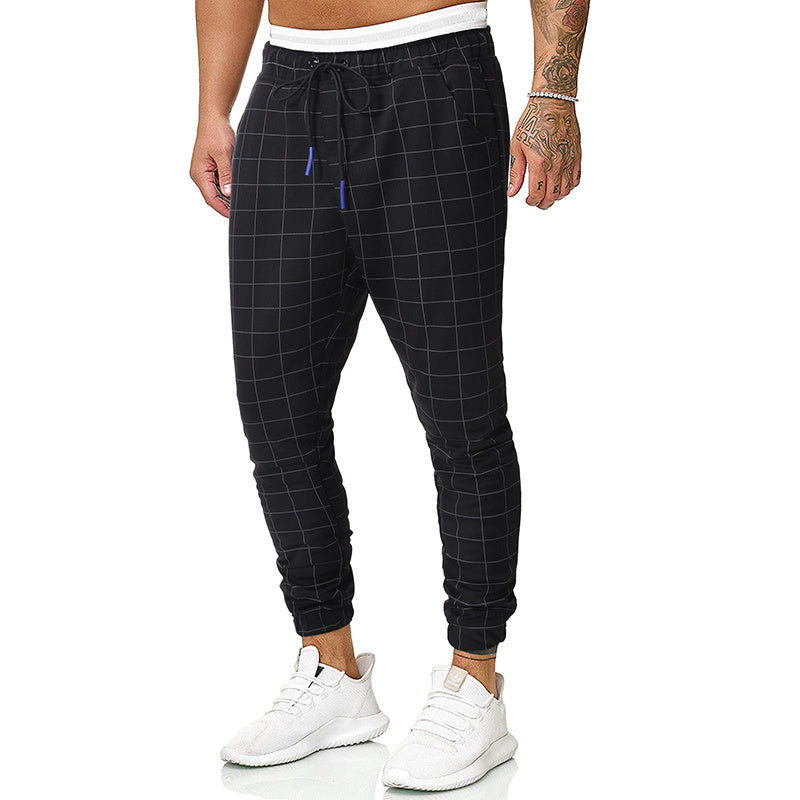 Men's Fashion Checkered Casual Style Joggers