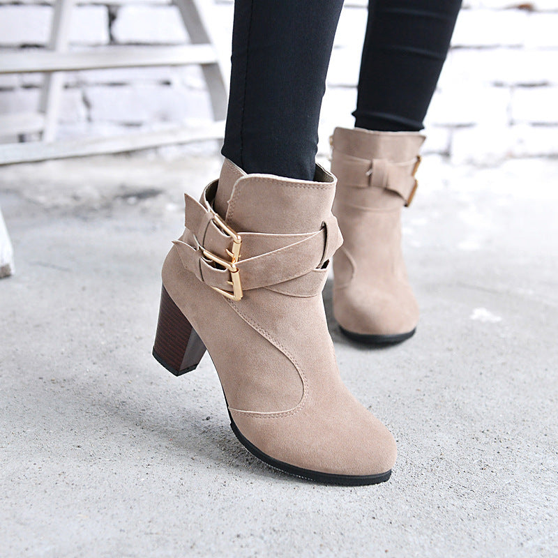 Winter Autumn Leather Casual Women's Warm Ankle Boots