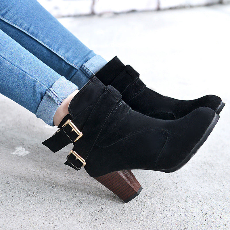 Winter Autumn Leather Casual Women's Warm Ankle Boots