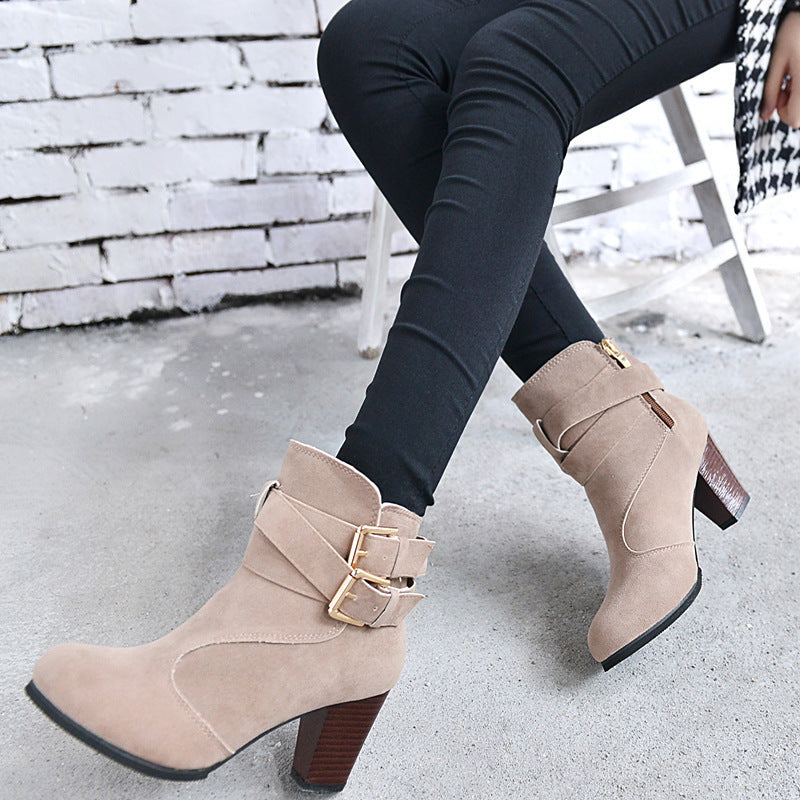 Winter Autumn Leather Casual Women's Warm Ankle Boots