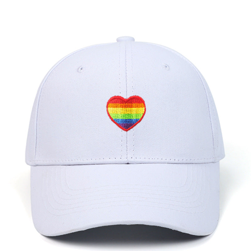 Men's Fashion Rainbow Heart Embroidered Outdoor Sun Hat