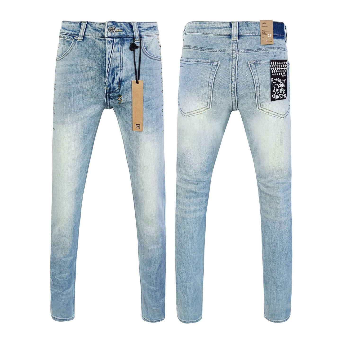 Straight Ripped Stretch American High Street Casual Men's Pants