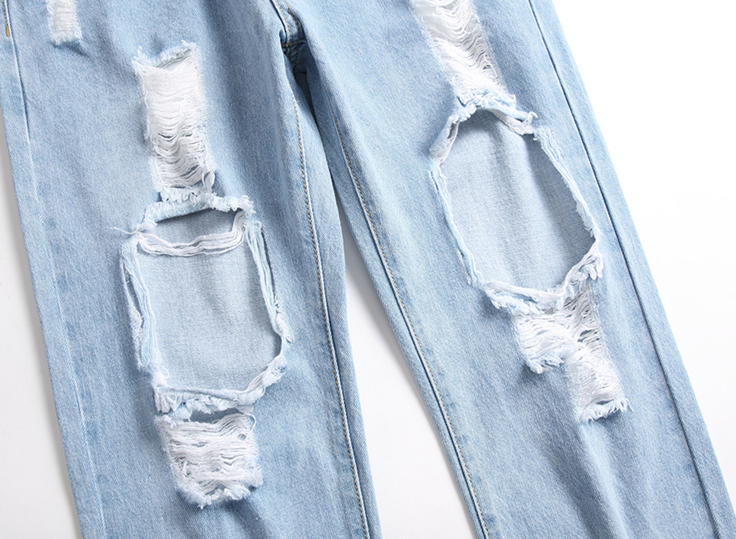 Men's Light Blue Ripped Pants