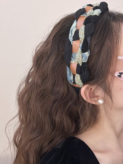 Denim Braided Wide Headband - Munsieur