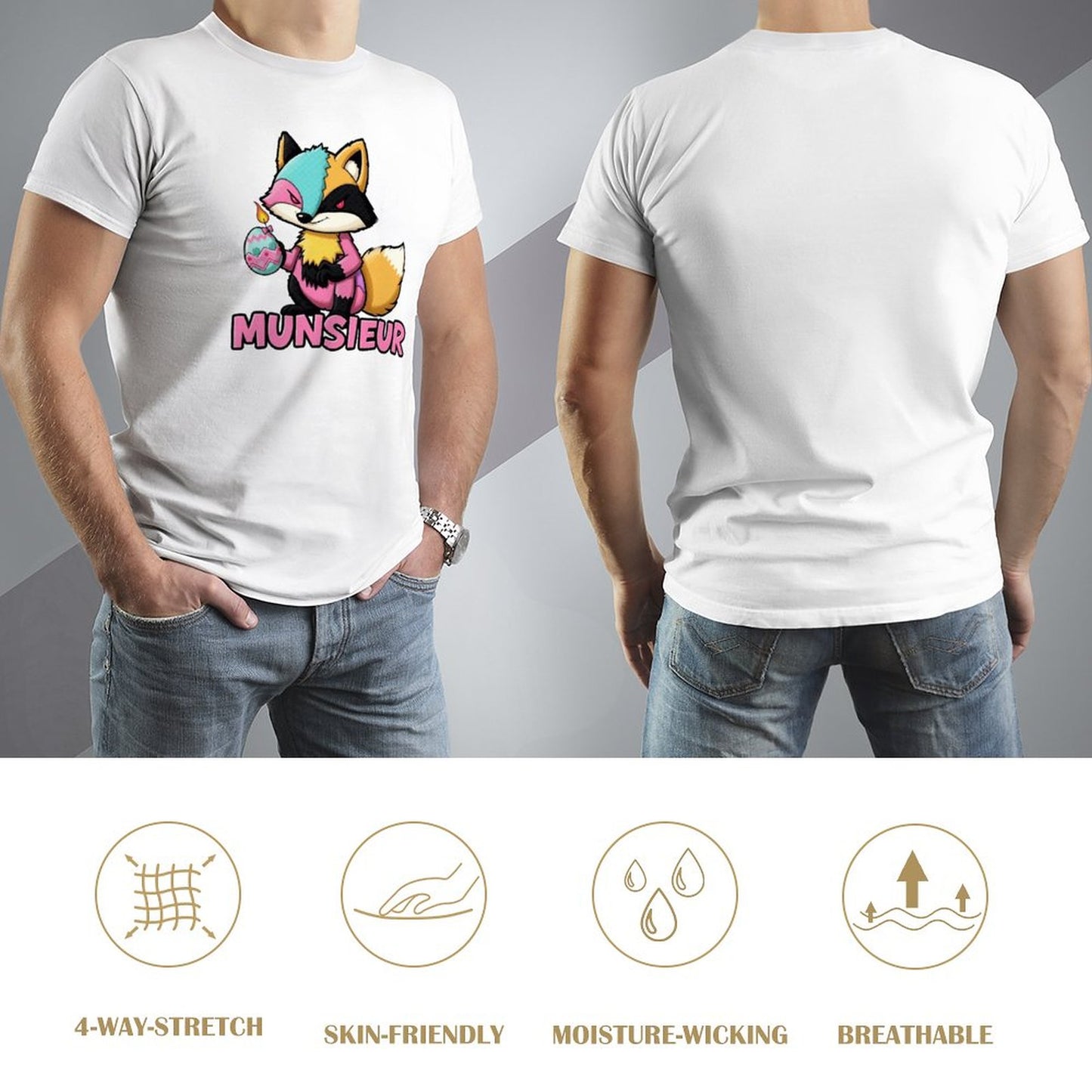Munsieur Men's Tee Easter Collection "Sly Fox" Designer Tee