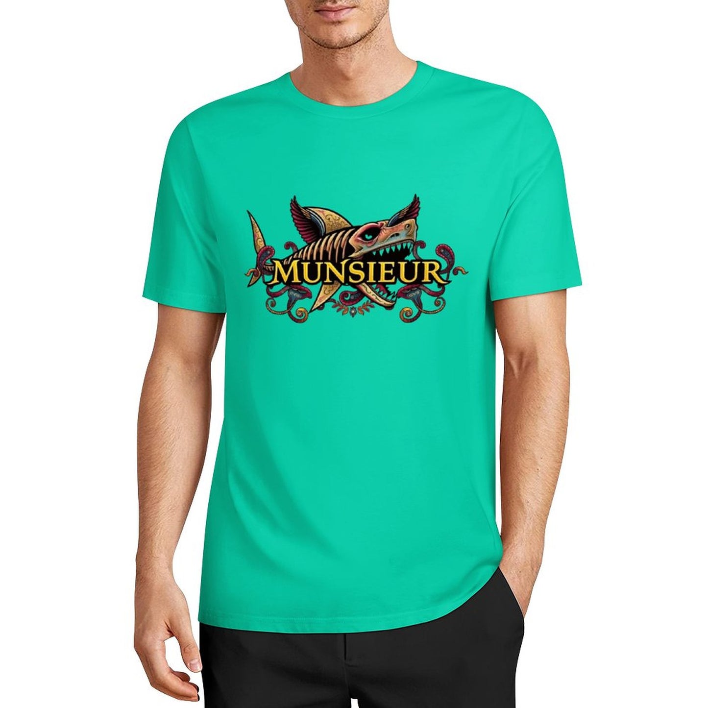 Men's Set Cotton Tee Design "Street Shark" by MUNSIEUR