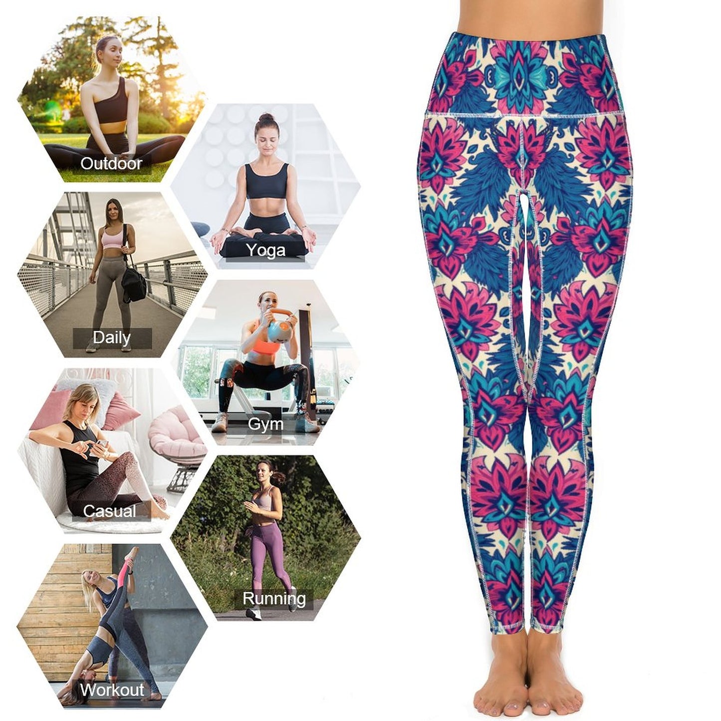Munsieur Custom Printed Yoga Leggings with 2 Pockets