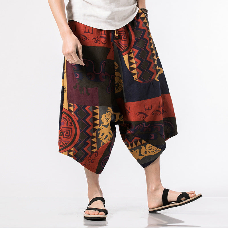 Men's Harem Low-end Shorts Chinese Ethnic Style Plus Size
