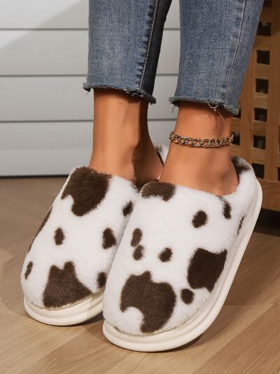 Animal Print Faux Fur Slippers - Munsieur