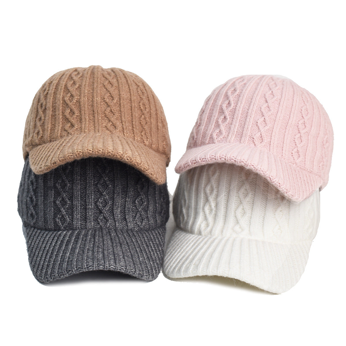Knitting Wool Baseball Cap Korean Warm Solid Color Light Plate Peaked Hat