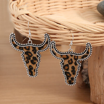 Alloy Animal Print Cow Head Earrings - Munsieur