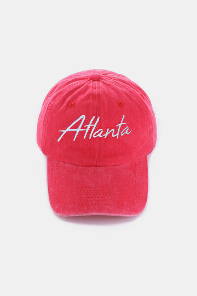 Zenana Washed ATLANTA Embroidered Baseball Cap - Munsieur