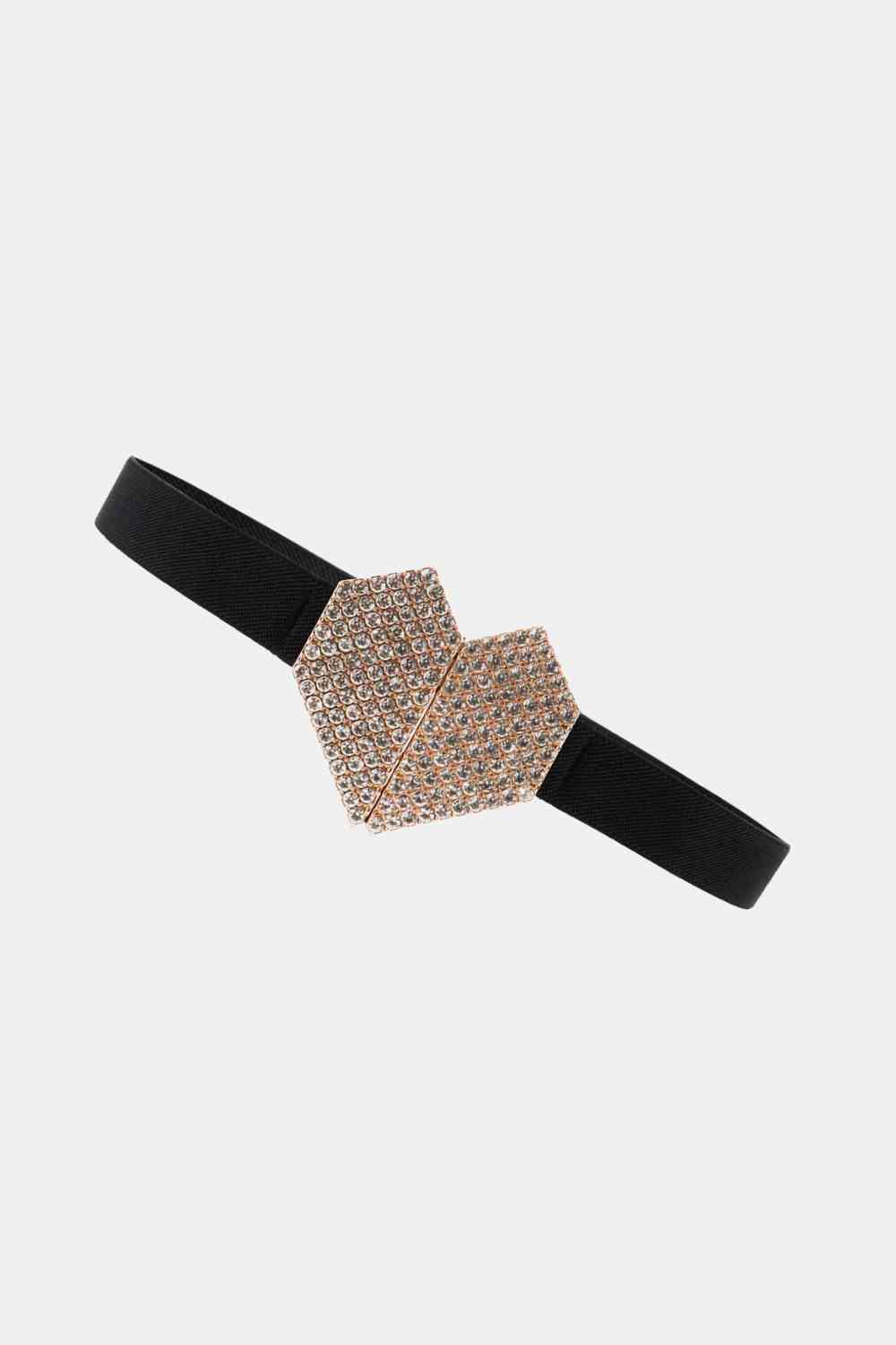 Rhinestone Buckle Elastic Belt - Munsieur