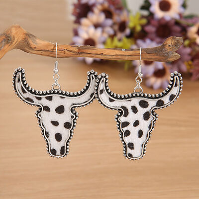 Alloy Animal Print Cow Head Earrings - Munsieur