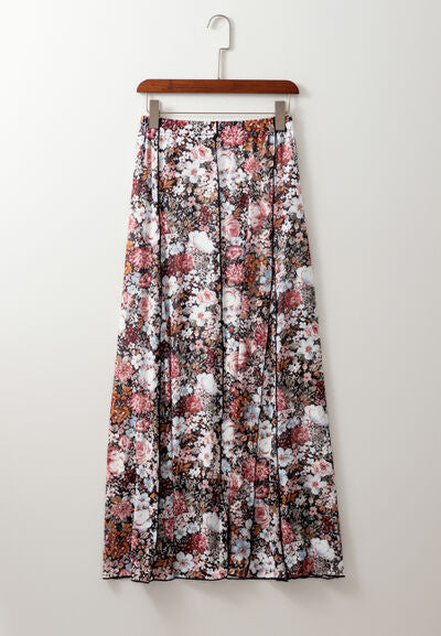 Floral Elastic Waist Maxi Skirt - Munsieur
