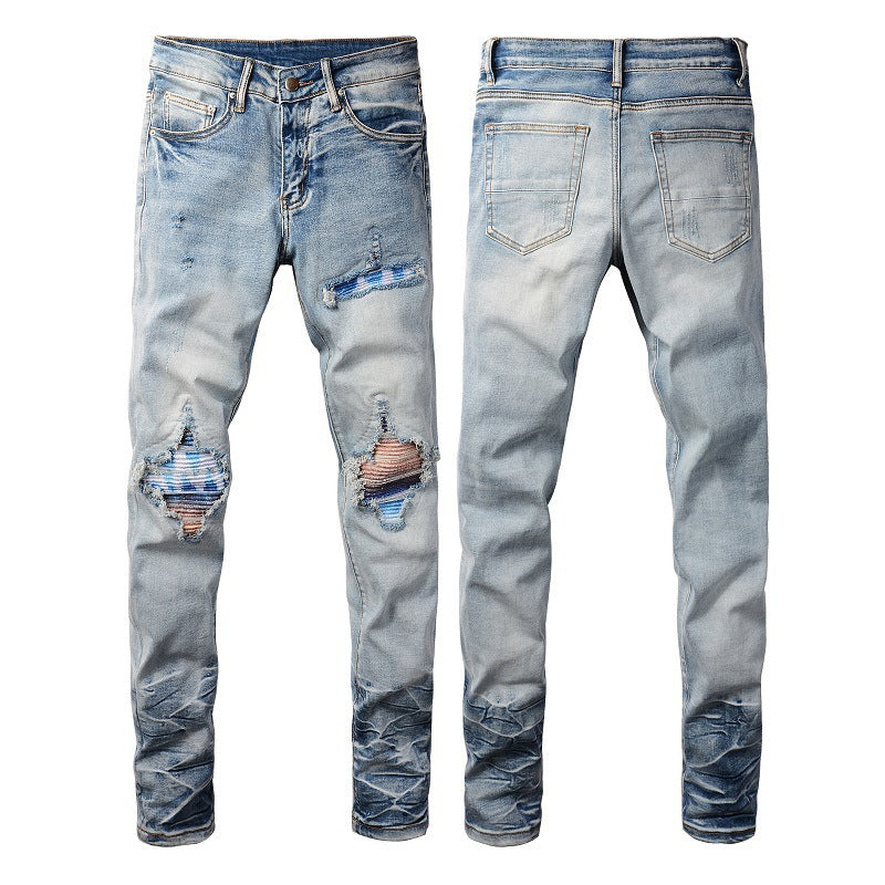 Men's Personalized Printed Ripped Designer Pants