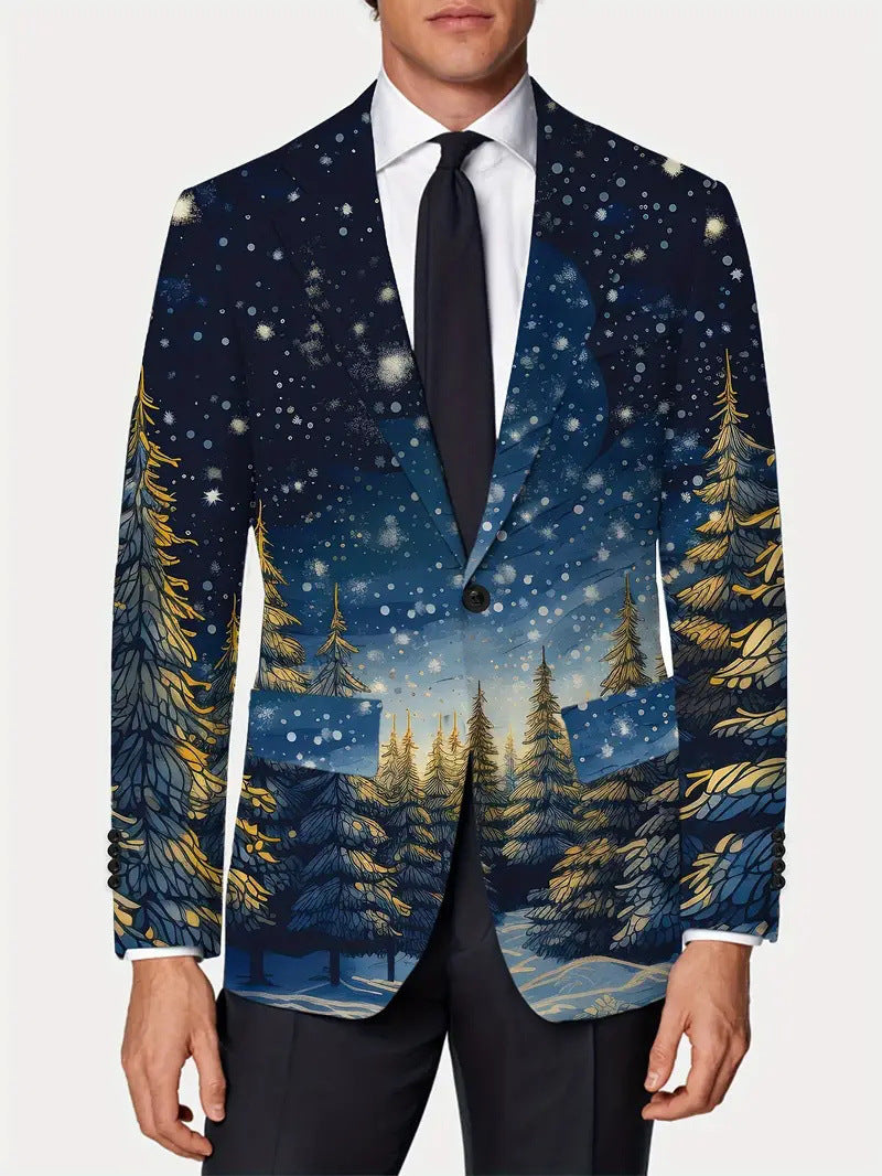 Men's Christmas Series Men's Long-Sleeved Coat