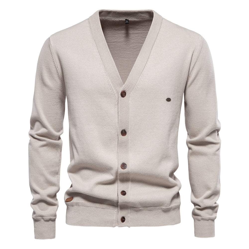 Men's Cardigan Hoodie High Quality Business Pure Color Knitwear - Munsieur