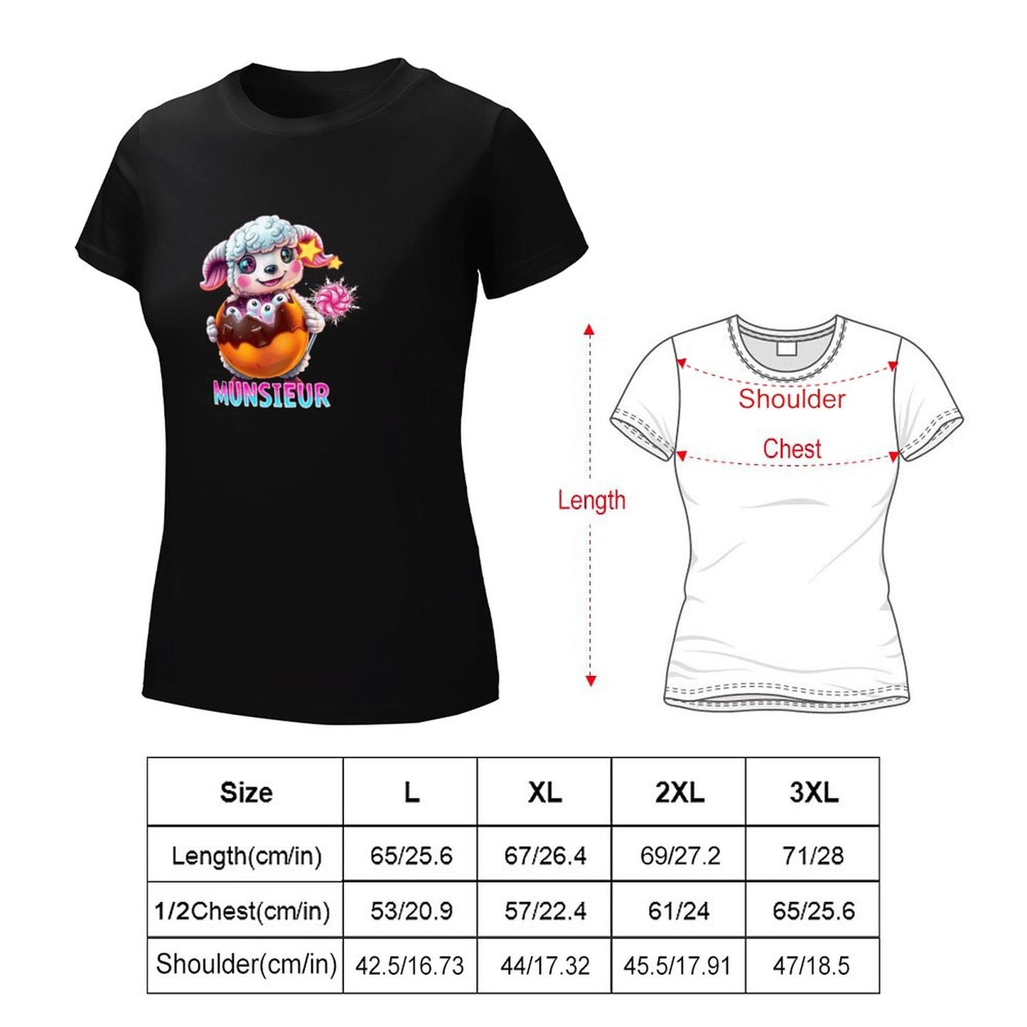 Munsieur Women's T-shirt "Lil Bo" Streetwear for Her