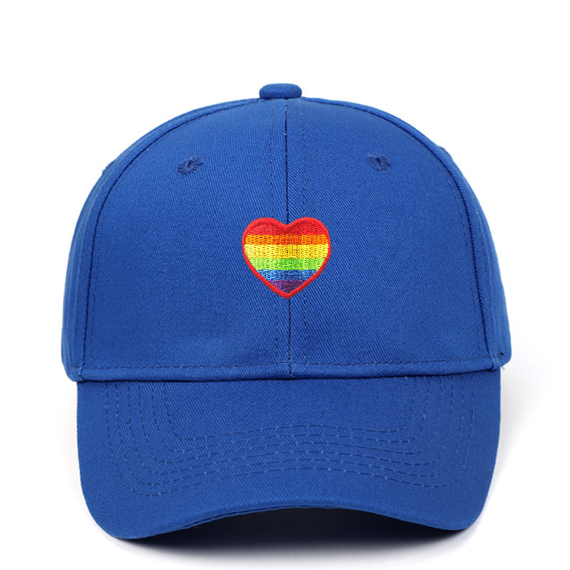 Men's Fashion Rainbow Heart Embroidered Outdoor Sun Hat