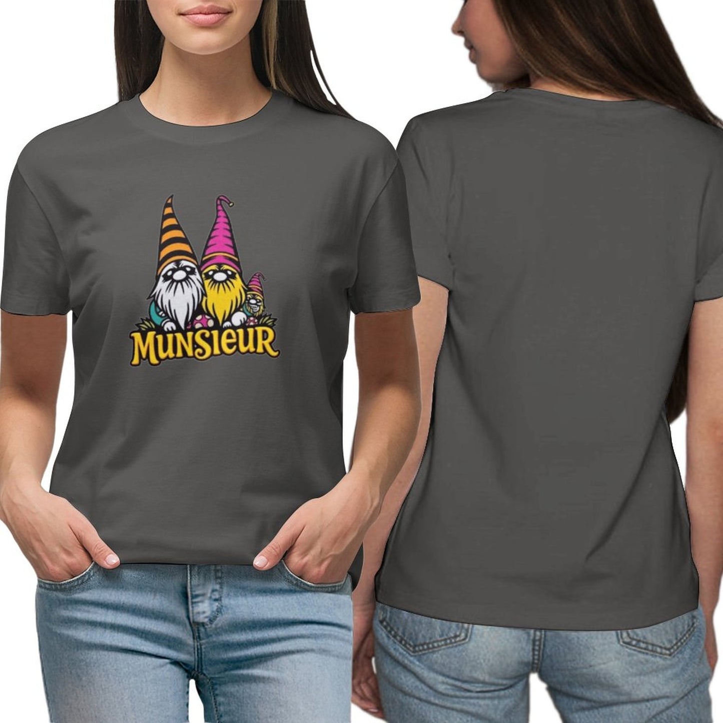 Munsieur Women's Designer T-shirt "Gnomes" Streetwear for Her