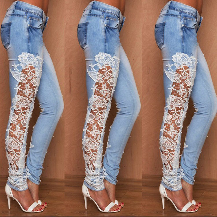 Jeans Flower Print Design for Women High Fashion