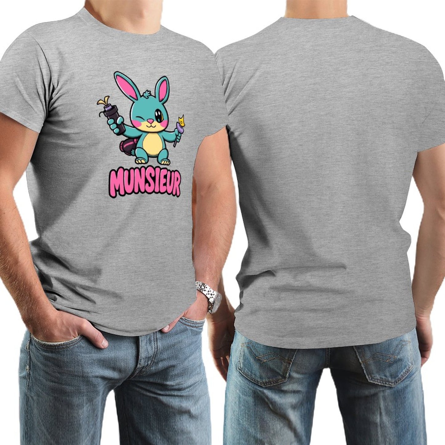 Munsieur Men's Tee Easter Bunny Collection "Blaze" Designer Tee for Easter