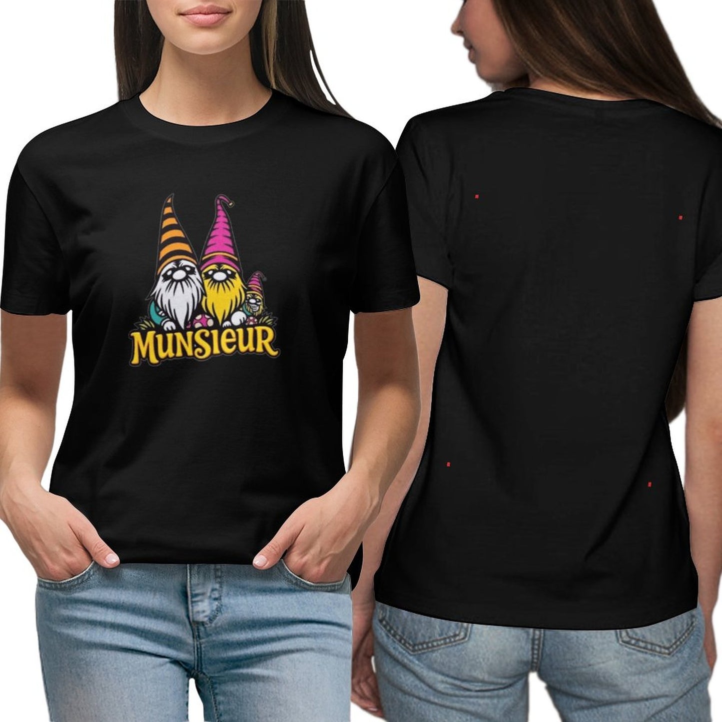 Munsieur Women's Designer T-shirt "Gnomes" Streetwear for Her