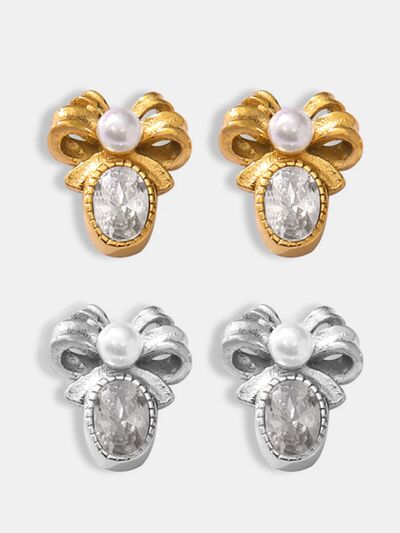 Titanium Bow Stud Earrings - Munsieur