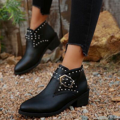 Studded Buckle Chelsea Boots - Munsieur