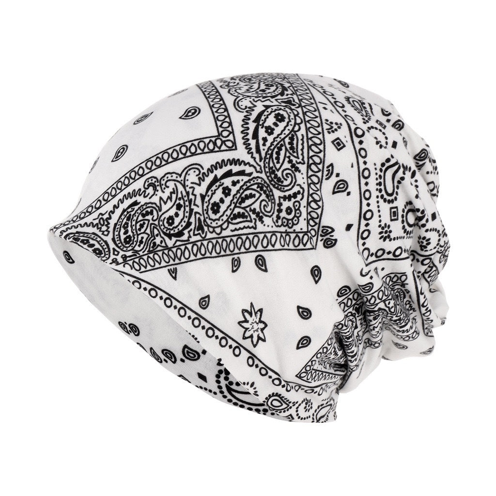 Bandanna Print Soft, Thin Cotton Men And Women Printed Paisley Pattern Fashion Sleeve Hat