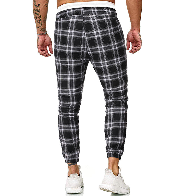 Men's Fashion Checkered Casual Style Joggers