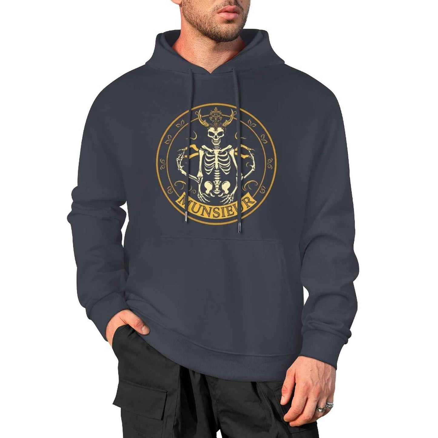 Munsieur Shadow Reaper: Luxe Skull Hoodie for Men - Munsieur