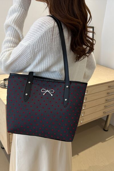 Bow Trim Polyester Tote Bag - Munsieur