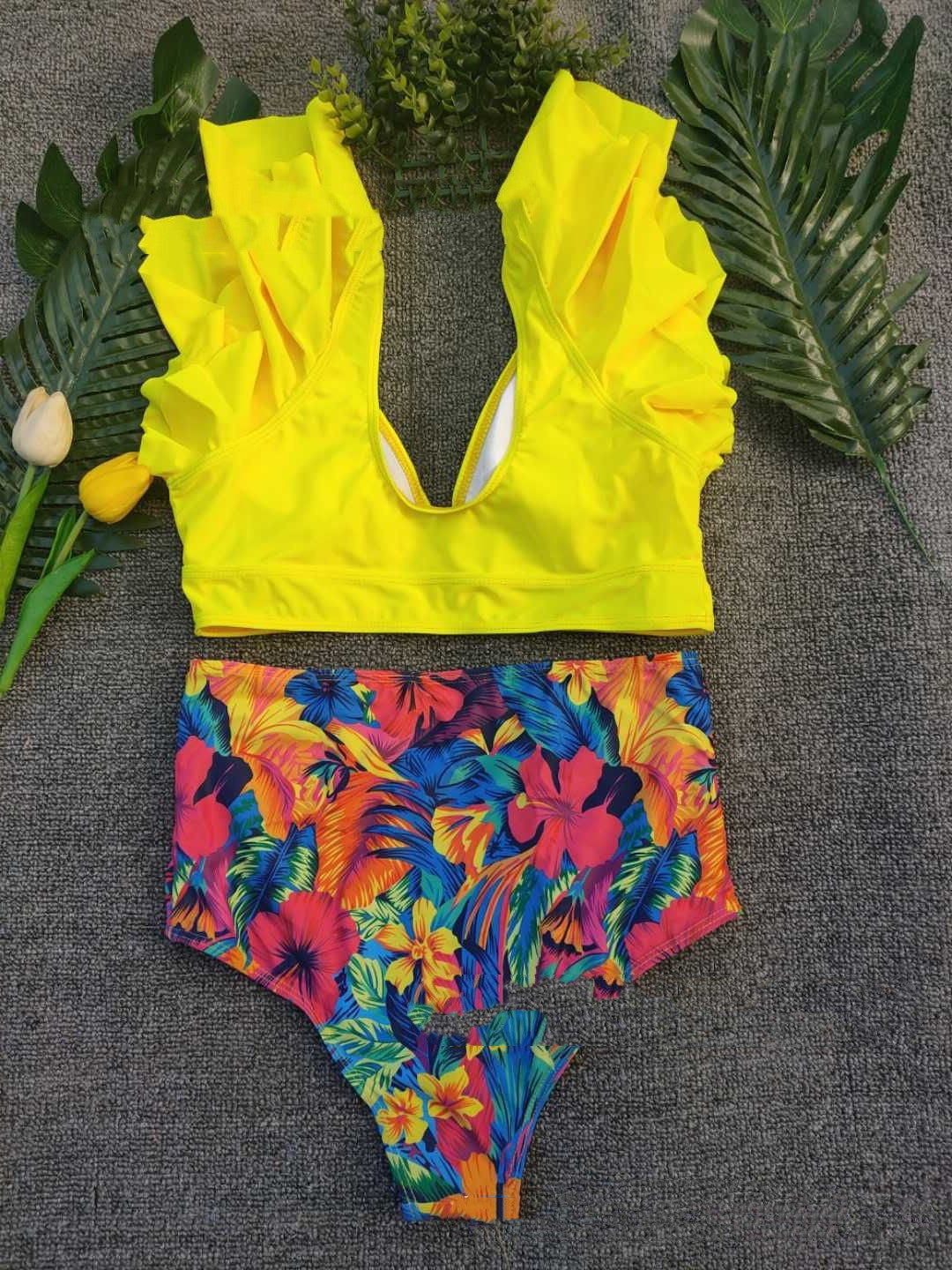 Sexy Swimsuit Printed Split Bikini Swimsuit Women's Swimwear