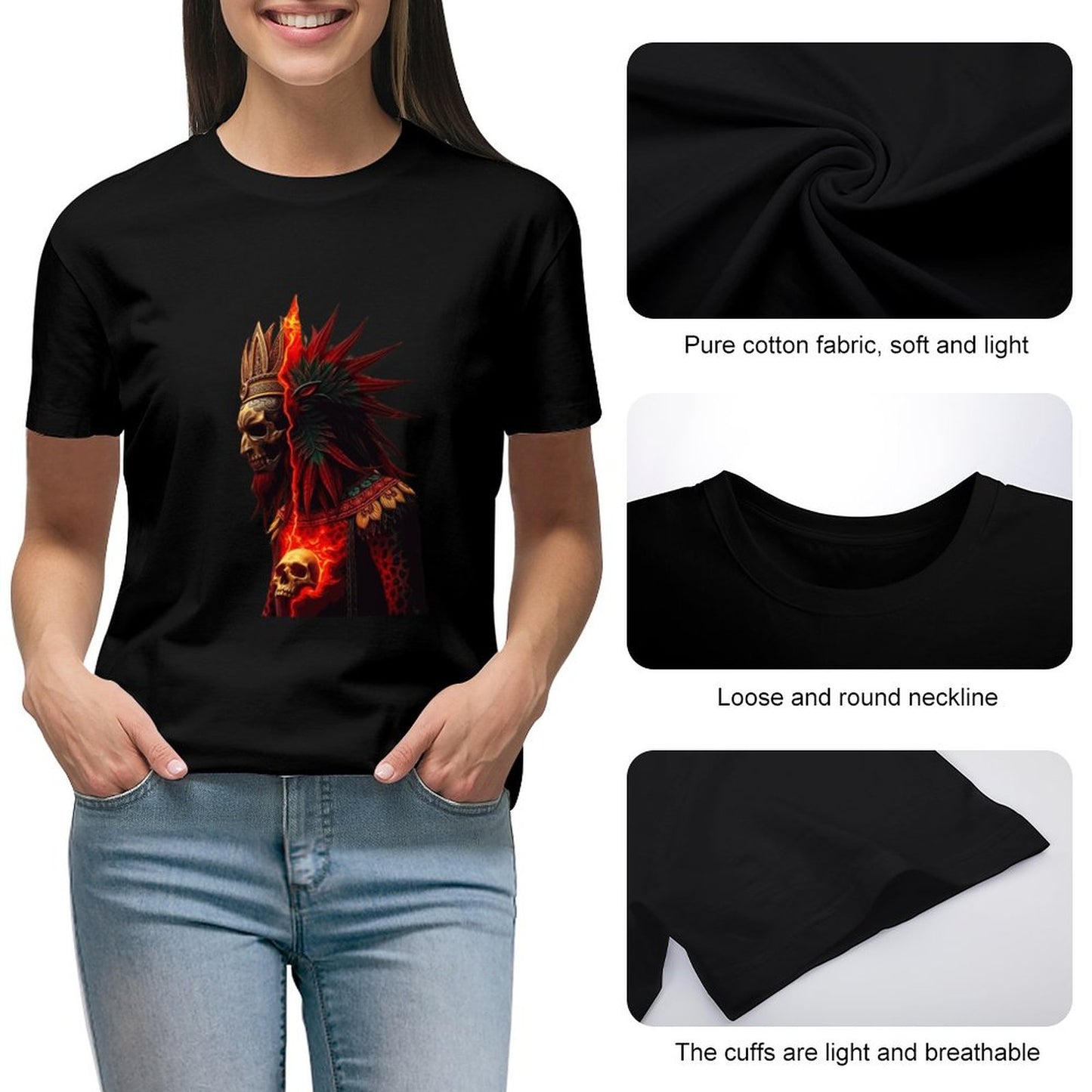 Lost Tribe of Munsieur T-Shirts for Women "Chief Kicka" (High Definition & Front Printing)