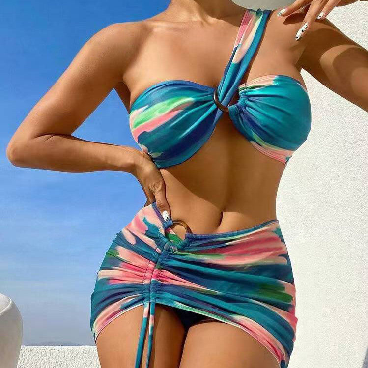 Gradient Color Three-piece Bikini Lingerie Fashion
