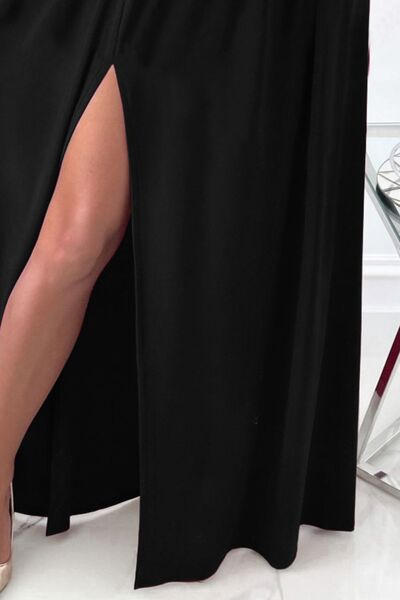 Slit Surplice Long Sleeve Maxi Dress - Munsieur