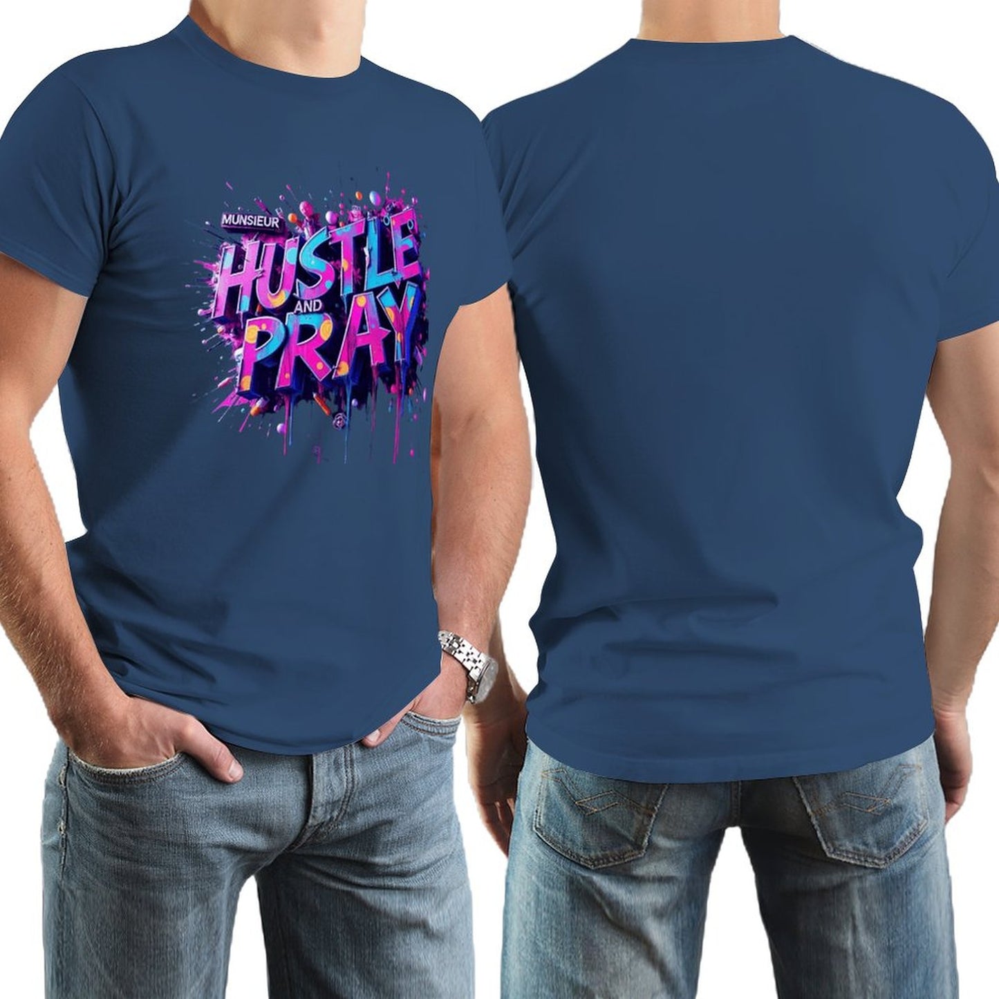 Munsieur Men's Tee "Hustle and Pray"
