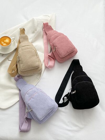 Corduroy Solid Color Crossbody Bag - Munsieur