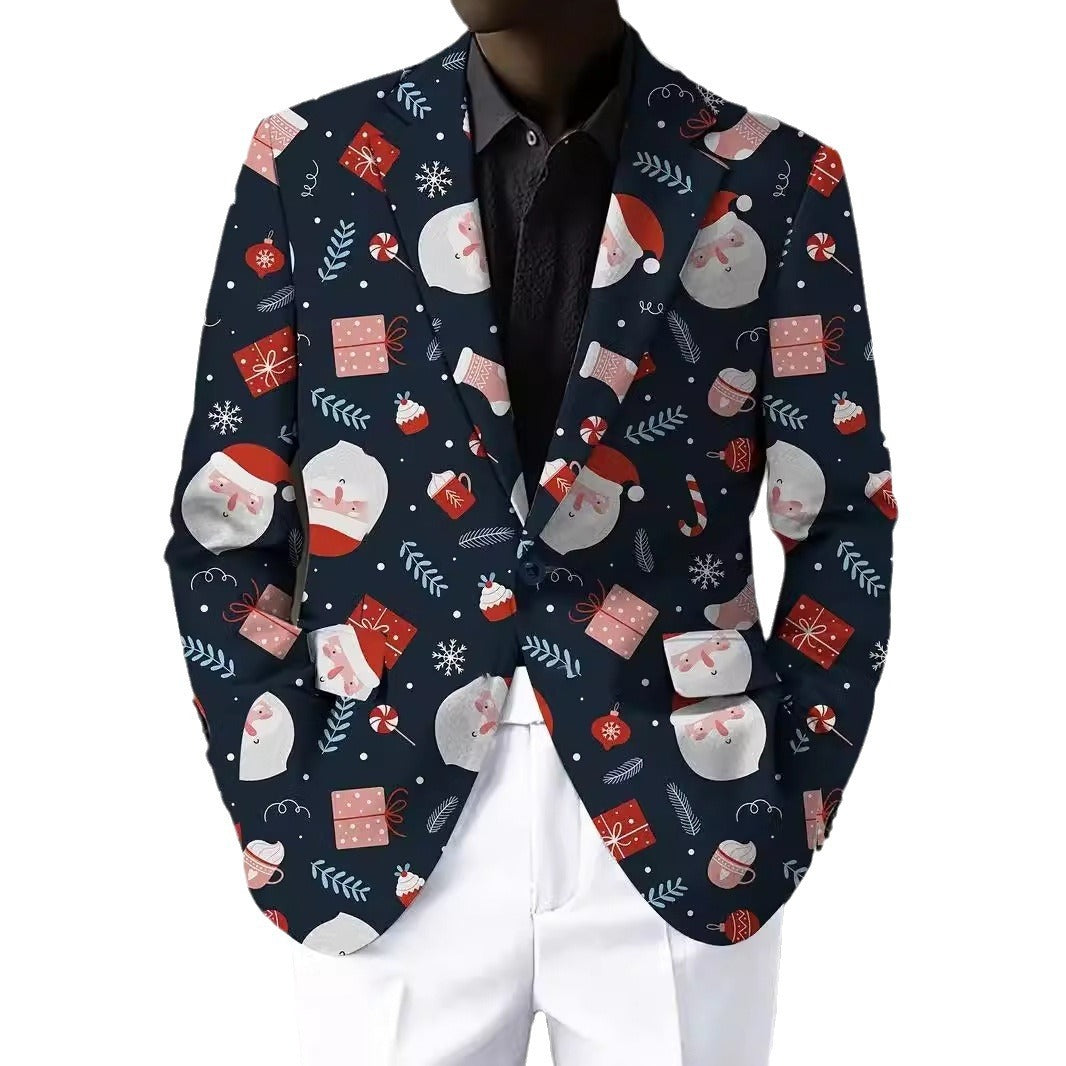 Men's Christmas Series Men's Long-Sleeved Coat