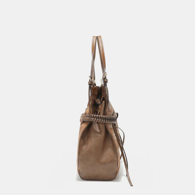 Nicole Lee USA Side Braided Tassel Inlaid Rhinestone Embroidery Hobo Bag - Munsieur