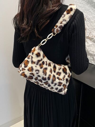 Leopard Fluff Shoulder Bag - Munsieur