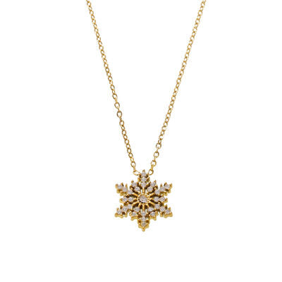 Stainless Inland Zircon Snowflake Necklace - Munsieur
