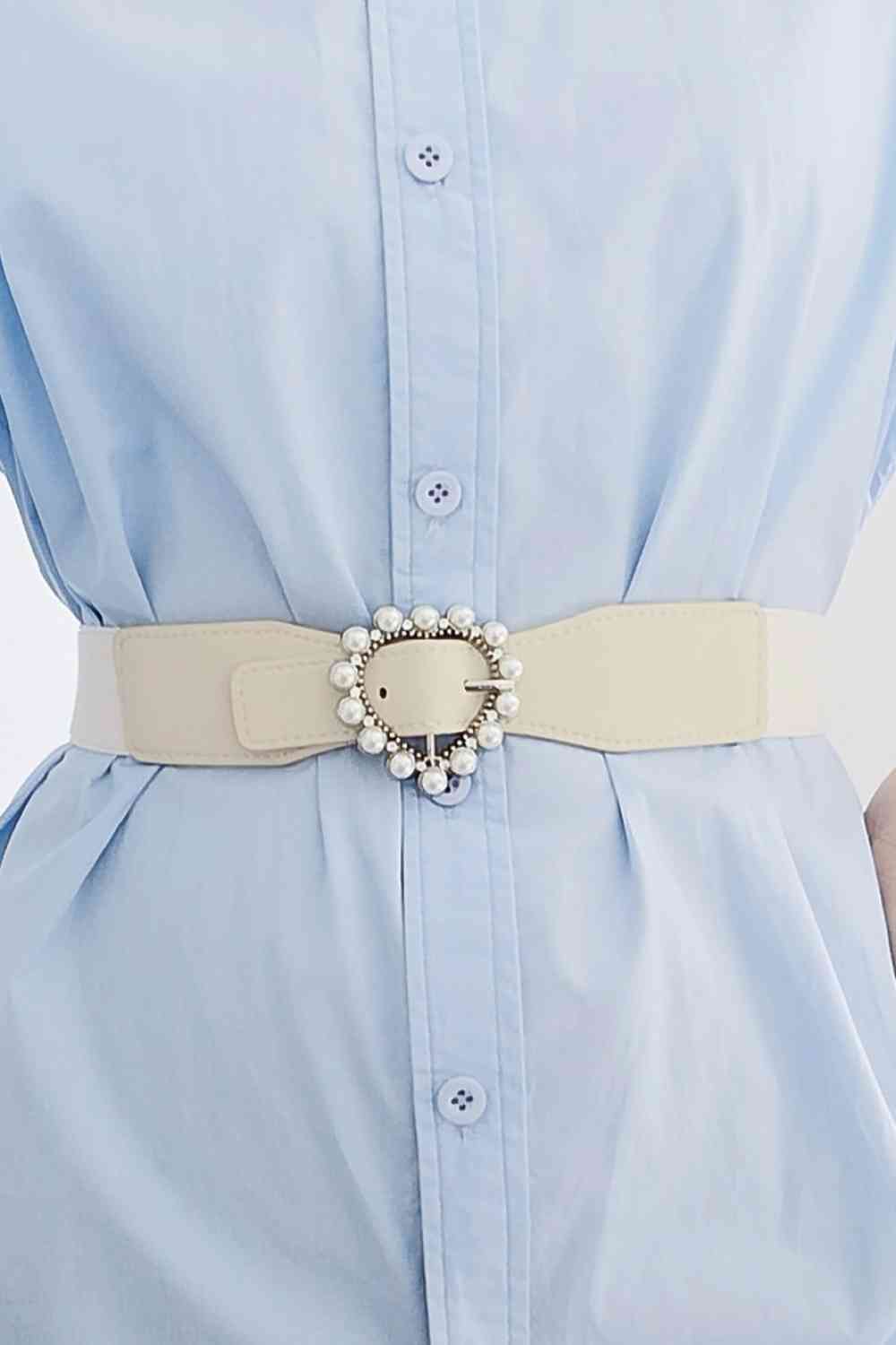 Pearl Buckle Elastic Belt - Munsieur