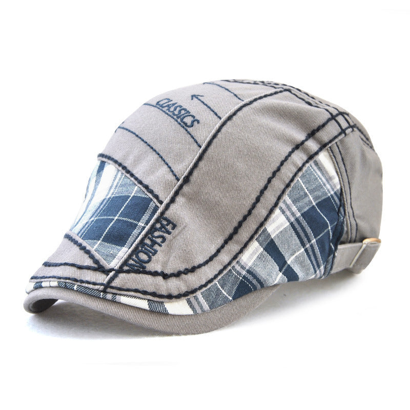 Duck Tongue Hat Plaid Patchwork Parallel Arrow