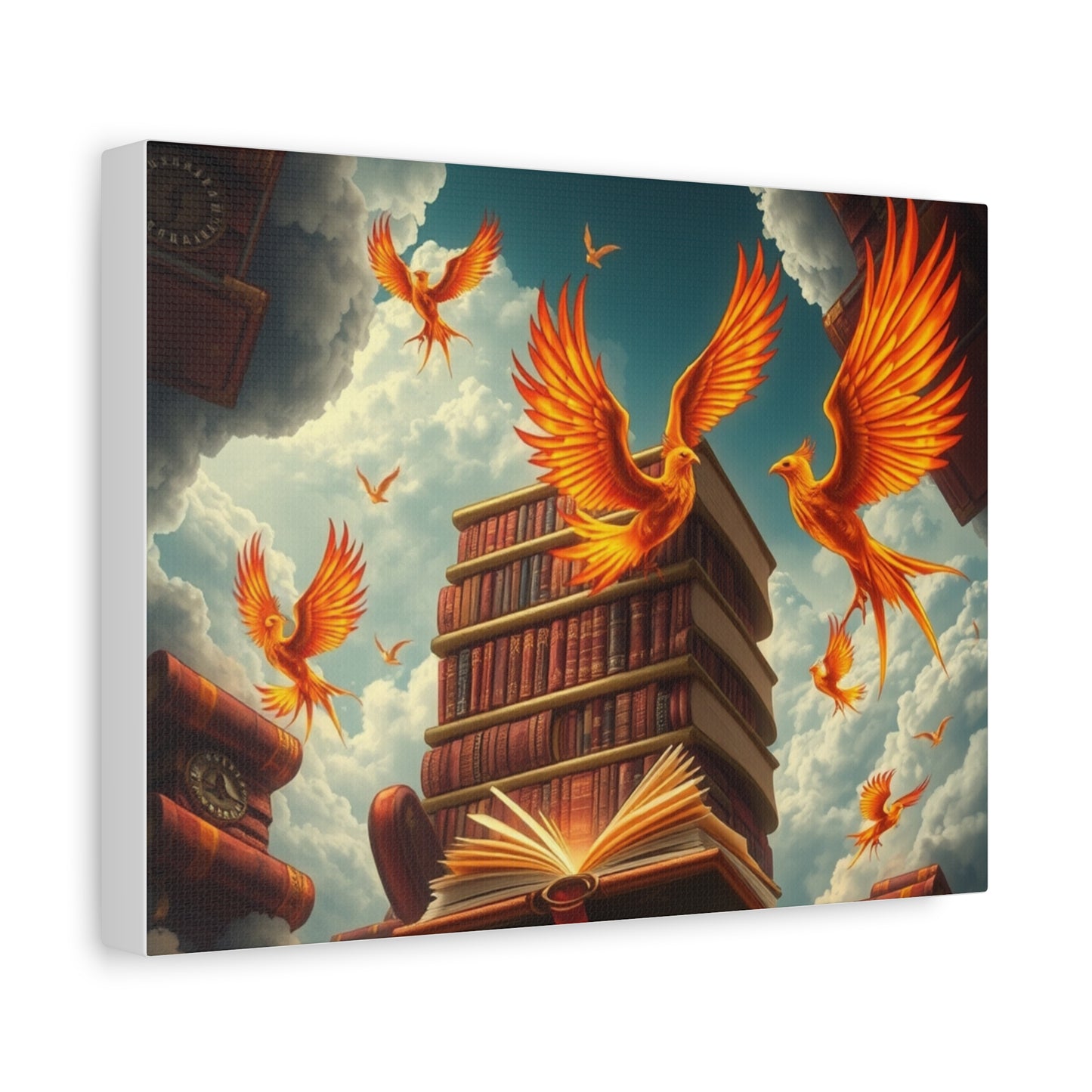 Phoenix in Flight Matte Canvas Print, Wall Art for Book Lovers, Literary Gifts, Home Decor, Fall Decorations