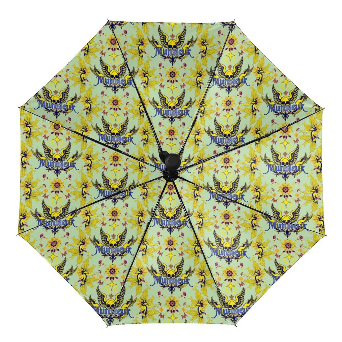 Munsieur Design Automatic Umbrella with pattern inside & black outside.