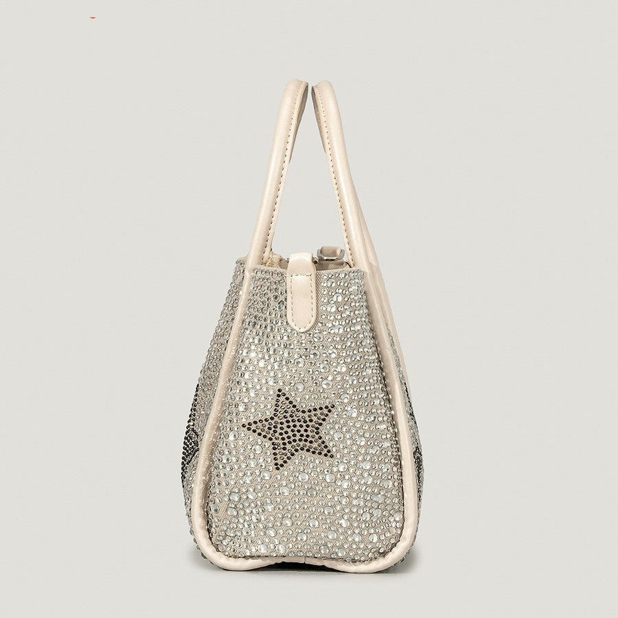 Autumn And Winter Rhinestone Shopping Handbag For Women