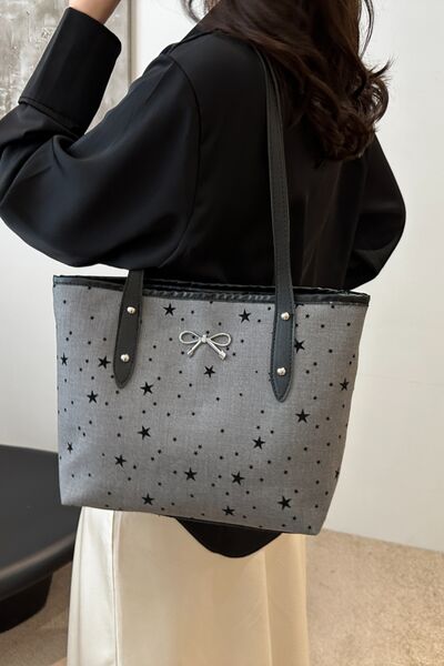 Bow Trim Polyester Tote Bag - Munsieur
